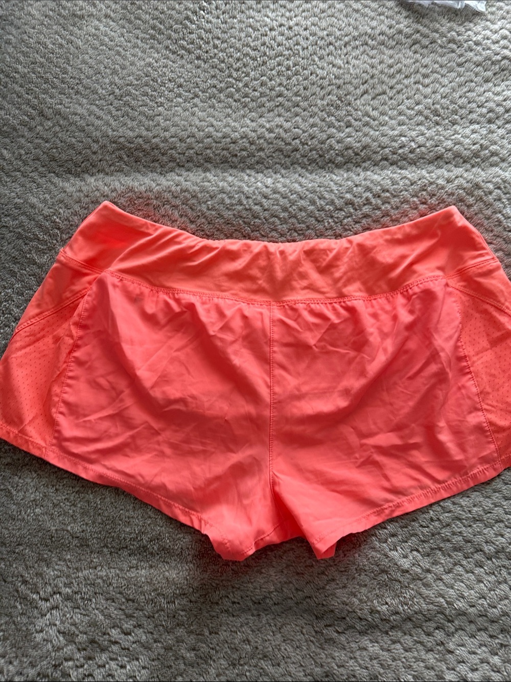 Neon Orange Nike Athletic Shorts with Reflective Accent - Picture 2 of 4